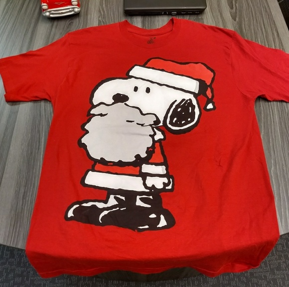 Peanuts Other - SANTA SNOOPY T-SHIRT - Peanuts Tee L - xmas red Peanuts Other - SANTA SNOOPY T-SHIRT - Peanuts Tee L - xmas red